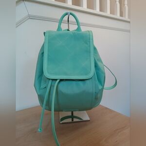 VERA BRADLEY Preppy Poly Backpack Mint Drawstring & Flap.